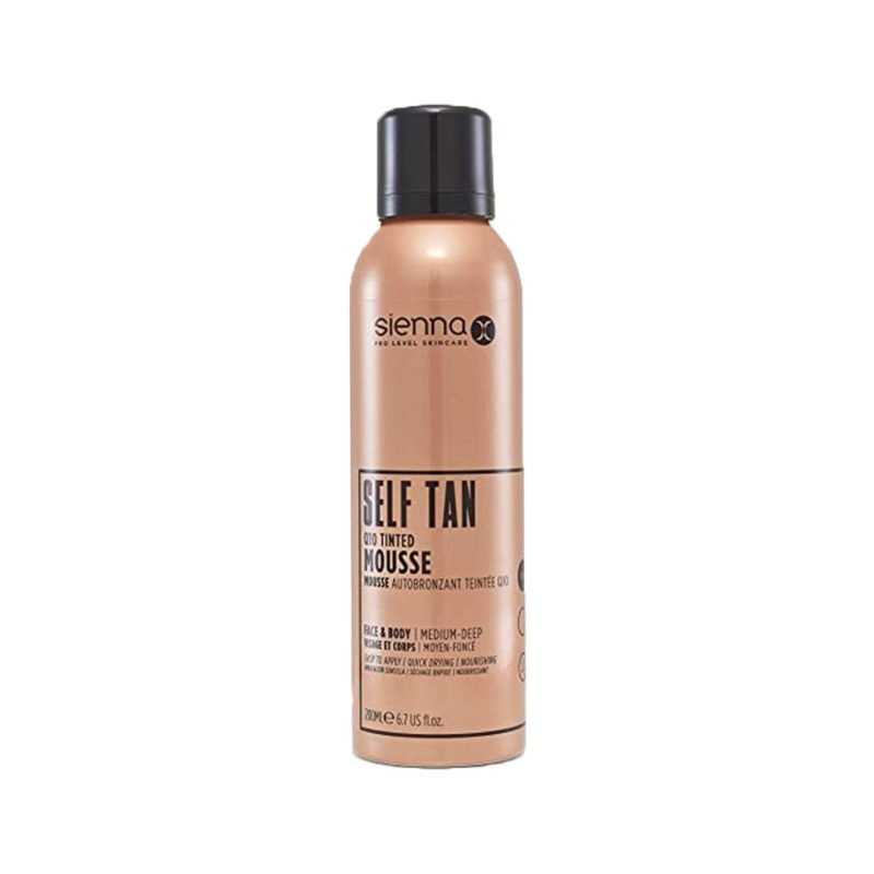 SIENNA-X SELF TAN TINTED MOUSSE Q10 naktinės savaiminio įdegio putos, 200 ml