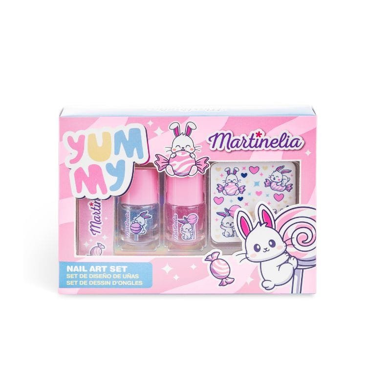 MARTINELIA nagų dailės rinkinys Yummy (2 nagų lakai, 1 dildė, lipdukai Zuikis)