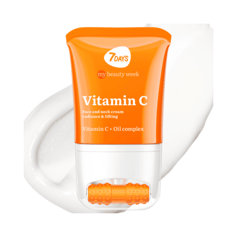 7DAYS My Beauty Week veido kremas su 3D masažuokliu Vitam C + Oil complex