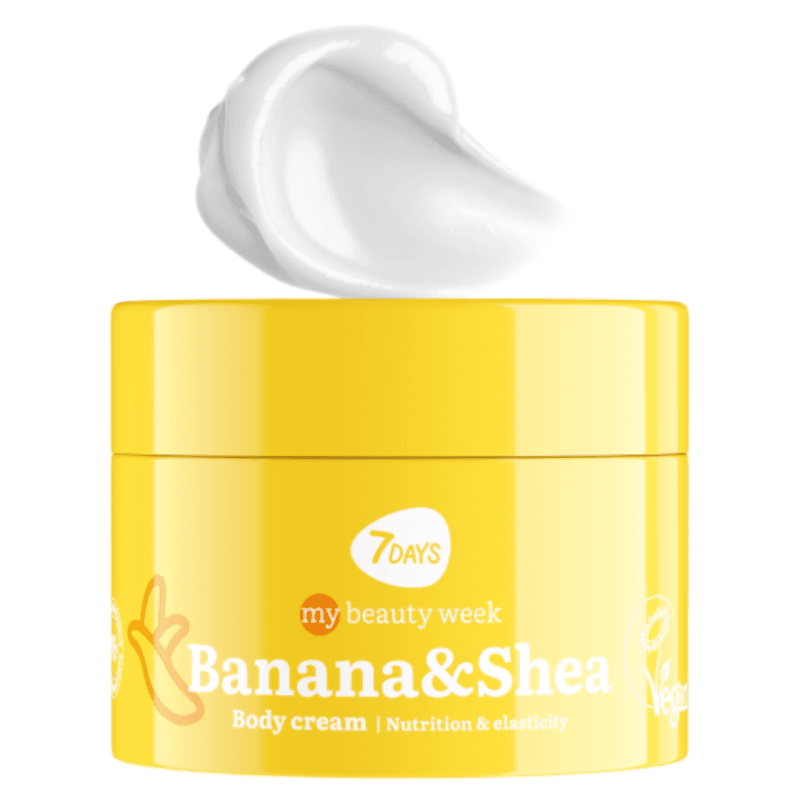 7DAYS MY BEAUTY WEEK Maitinamasis ir stangrinamasis kūno kremas BANANA&SHEA,250 ml